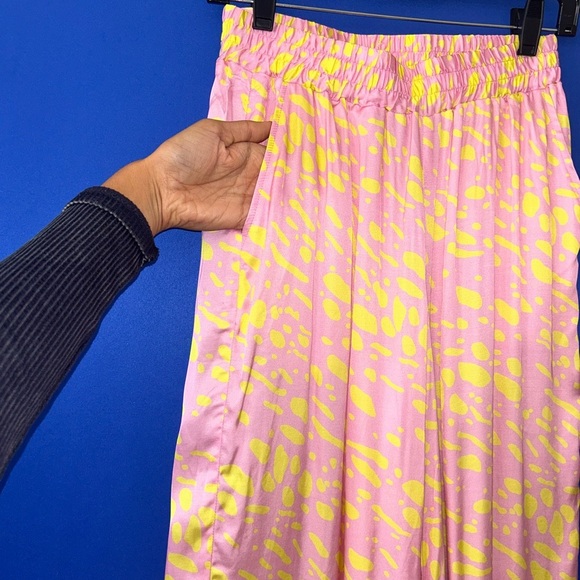 Hunkon Women's Pink and Yellow Benita Trousers From Denmark Size Small - Picture 10 of 10